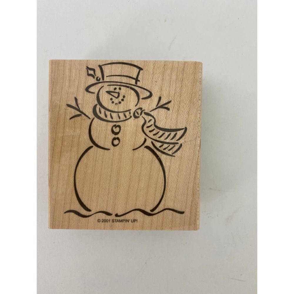 Vintage stamp for scrapbooking, card making, and crafts - Snowman Christmas
